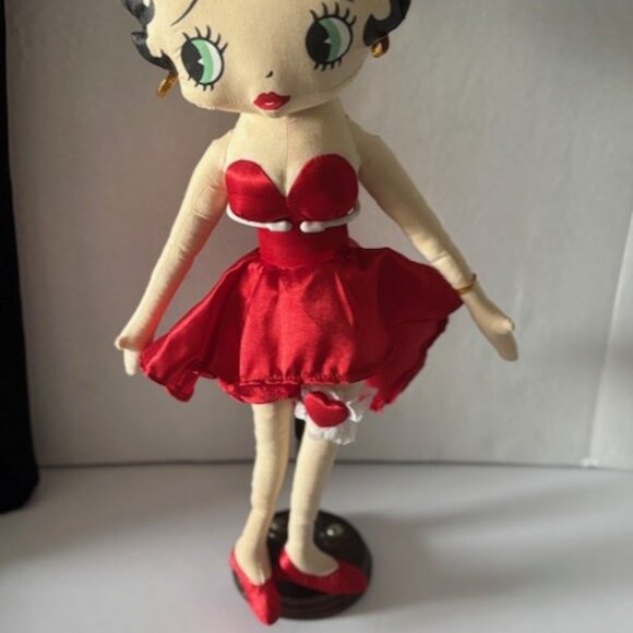 Classic Red Betty Boop Plush 16” 1999 Kelly Toy Red Dress Heart Garter Stand - Picture 2 of 13